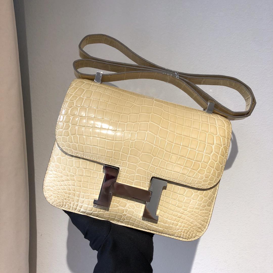 Hermes Constance 19 shiny Niloticus Crocodile 12 Nata PHW
